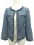 グリーンレーベルリラクシング ユナイテッドアローズ green label relaxing ジャケット ノーカラー ツイード フリンジ 青 38 ※M- レディース 【中古】【ベクトル 古着】 170719 ブランド古着ベクトルプレミアム店