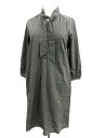 マーガレットハウエル MARGARET HOWELL ワンピース ひざ丈 フレア 長袖 1 グレー /MK レディース 【中古】【ベクトル 古着】 170629 ブランド古着ベクトルプレミアム店