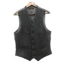【中古】ザリアルマッコイズ THE REAL McCOY'S ベスト ジレ カシミヤ100% ヘリンボーン 42 チャコール グレー /☆G メンズ 【ベクトル 古着】 200312 ベクトルプレミアム店