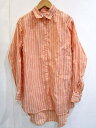 ユニクロ UNIQLO リネンシャツ ミニワンピース ストライプ オレンジ S 美品 レディース 【中古】【ベクトル 古着】 170607 ブランド古着ベクトルプレミアム店