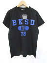 未使用品 バンカースタッド BUNKERSTUD Tシャツ カットソー ロゴ プリント 半袖 黒 ブラック S IBS 0430 メンズ 【中古】【ベクトル 古着】 180430 ブランド古着ベクトルプレミアム店