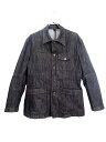 エル ELLE HOMME ジャケット カバーオール ストライプ コットン M 黒 ブラック メンズ 【中古】【ベクトル 古着】 170511 ブランド古着ベクトルプレミアム店