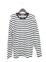 未使用品 エークロージング A-Clothing セーター ニット 長袖 Uネック ボーダー コットン混 L 白 ホワイト 黒 ブラック メンズ 【中古】【ベクトル 古着】 171030 ブランド古着ベクトルプレミアム店