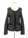 クードシャンス CdeC COUP DE CHANCE カーディガン ニット チェック ラメ 長袖 リネン混 麻 34 黒 ブラック ats レディース 【中古】【ベクトル 古着】 171109 ブランド古着ベクトルプレミアム店