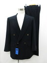 未使用品 ランバン LANVIN スーツ テーラード ダブル ダブルベンツ 総裏 裾ダブル ネイビー 紺 メンズ 【中古】【ベクトル 古着】 170407 ブランド古着ベクトルプレミアム店