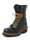 レッドウィング REDWING 2218 LOGGER BOOTS ロガー ブーツ ワーク 羽タグ ビブラムソール 本革 レザー 黒 size 8D メンズ 【中古】【ベクトル 古着】 180404 ブランド古着ベクトルプレミアム店