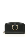 サルヴァトーレフェラガモ Salvatore Ferragamo 長財布 ラウンドファスナー ガンチーニ 黒 ブラック ゴールド 小物 レザー 22 C689 箱付き レディース 【中古】【ベクトル 古着】 ブランド古着ベクトルプレミアム店