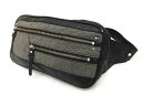 エムケーミッシェルクランオム MK MICHEL KLEIN HOMME ボディバッグ ウエストバッグ チェック ファスナー付きポケット 黒系 ブラック 0620 メンズ 【中古】【ベクトル 古着】 170620 ブランド古着ベクトルプレミアム店