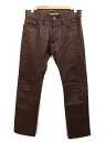ケルト&コブラ CELT&COBLA レザーパンツ 牛革 フロントボタン ロング 無地 茶 ブラウン 29 IBS 0713 メンズ 【中古】【ベクトル 古着】 170713 ブランド古着ベクトルプレミアム店