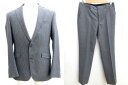 スーツセレクト SUIT SELECT セットアップ ビジネススーツ シングルボタン ノータック ウール ストライプ グレー 94A6 メンズ 【中古】【ベクトル 古着】 170126 ブランド古着ベクトルプレミアム店