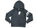 未使用品 桃太郎ジーンズ MOMOTARO JEANS パーカー プルオーバー スウェット ハイネック 出陣ライン コットン 長袖 黒 S ST141 レディース 【ベクトル 古着】【中古】 160106