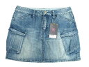 未使用品 桃太郎ジーンズ MOMOTARO JEANS デニム スカート ミニ 台形 カーゴ ブルー 29 9303AW レディース 【ベクトル 古着】【中古】 160109