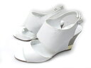 チャールズ&キース CHARLES&KEITH サンダル ウェッジソール ストラップ バック レザー 22.5 白 ※Y レディース 【中古】【ベクトル 古着】 170329 ブランド古着ベクトルプレミアム店