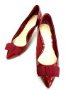 チャールズ&キース CHARLES&KEITH パンプス エナメル リボン ヒール 34 赤 /KA92 レディース 【中古】【ベクトル 古着】 170407 ブランド古着ベクトルプレミアム店