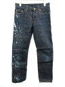 【中古】アディクト ADDICT パンツ デニム ジーンズ ストレート ボタンフライ ペイント加工 1 青 /DT ■CA レディース 【ベクトル 古着】 180802 ブランド古着ベクトルプレミアム店