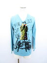 ピーピーエフエム PPFM Tシャツ 長袖 Vネック 英字 プリント M 水色 ブルー メンズ 【中古】【ベクトル 古着】 170413 ブランド古着ベクトルプレミアム店