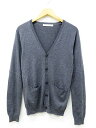 【中古】ステュディオス STUDIOUS カーディガン ニット 長袖 ポケット ウール アルパカ混 無地 グレー M 春秋 レディース 【ベクトル 古着】 170114 ベクトル店