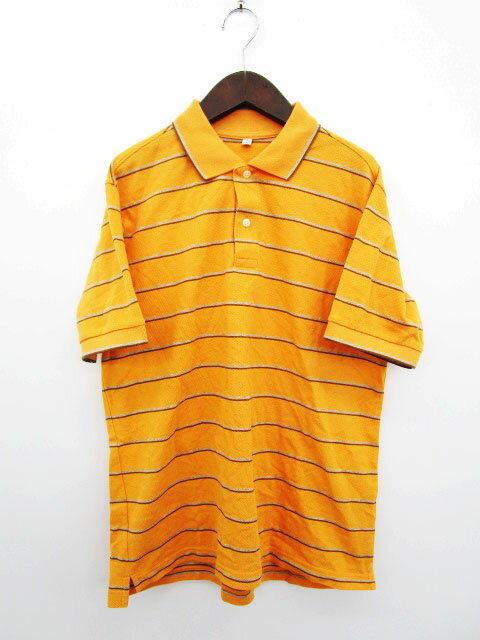 ユニクロ UNIQLO ポロシャツ カットソー ボーダー 半袖 L オレンジ メンズ 【中古】【ベクトル 古着】 161129 ブランド古着ベクトルプレミアム店