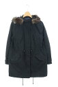 【中古】スピック&スパン Spick&Span モッズコート 中綿 フード フォックスファー 黒 /ES ■CA ◯ レディース 【ベクトル 古着】 180801 ブランド古着ベクトルプレミアム店