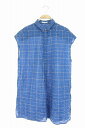【中古】 ルラシェ Relacher チュニック フレンチスリーブ チェック F 青 /DF ■OS レディース 【ベクトル 古着】 190527