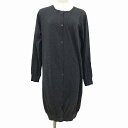 エヴァムエヴァ evam eva ニットカーディガン 長袖 ひざ上 ラウンドネック 綿 コットン カシミヤ チャコールグレー レディース 【中古】【ベクトル 古着】 180814 ブランド古着ベクトルプレミアム店