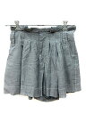 【中古】ル モンド バイ アドニシス Le Monde by Adonisis パンツ ショート ステッチ 麻混 リネン混 38 グレー /AU レディース 【ベクトル 古着】 181126 ブランド古着ベクトルプレミアム店