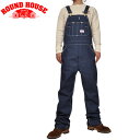 【送料無料】Round House ラウンドハウス Classic Blue オーバーオール オーバーオール カーハートやポインターなどよりは、スリムな作りで日本人に良く合うシルエット