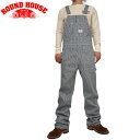 【送料無料】Round House ラウンドハウス Vintage Stripe オーバーオール オーバーオール カーハートやポインターなどよりは、スリムな作りで日本人に良く合うシルエット