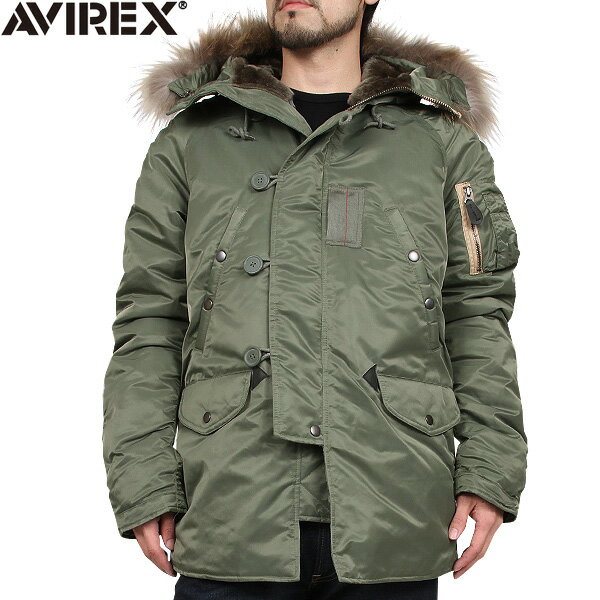 【smtb-MS】【送料無料】【WIP】AVIREX アヴィレックスNEW N-3B TIGHT フライトジャケット セージ 【6172027-073】AVIREX流のアレンジがしてあるNEW N-3Bリアルファー等使用素材にも拘っています【メンズ】【楽天】【WIP】【大特価】【ミリタリージャケット】【フライトジャケット】【AVIREX アビレックス】