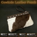 レザーポーチ カウファポーチ 牛革 ハラコ レザー Leather Pouch Cowhide Leather&cowhide fur Pouch WILD HEARTS Leather&Silver (ID cp1562r27)