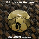 家紋コンチョ 戦国武将 毛利元就 家紋 一文字三ツ星 真鍮Family Crests of Japan Samurai Family Crests Coat of Arms Brass Concho WILD HEARTS Leather&Silver (ID cc2223)