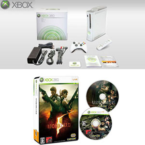 【数量限定版新品2点セット】Xbox360本体 60GB+バイオハザード5 Deluxe Edition/メタルケース仕様/X360,Xbox360,Xb360,Xbox360ソフト,エックスボックス,限定,限定品,Xbox360本体,本体,60GB,バイオハザード5,バイオ,バイオハザード,Deluxe,Edition,カプコン,CAPCOM,BIO【新品】発売中！（2009年3月5日発売）