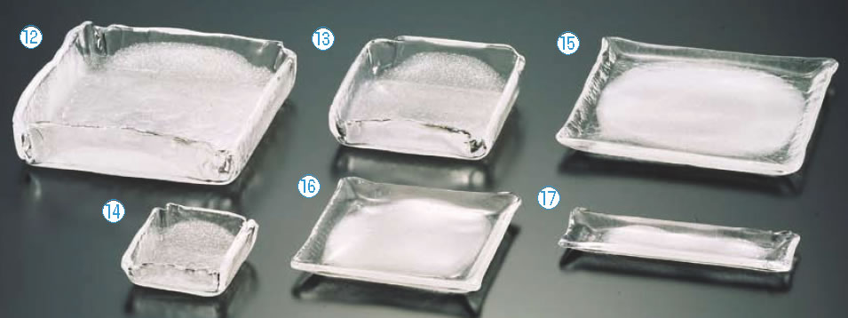 硝子和食器 白雪11 正角深皿(小) 【ガラス和食器】【グラス 食器】【和食器 湯呑】