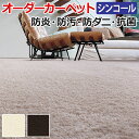 オーダーカーペット フリーカット シンコール ニュースフレ 約150×250cm 防汚 シャギー ホルムアルデヒド対応 シンプル アイボリー ブラウン 日本製 引っ越し 新生活