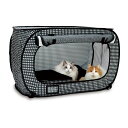 猫壱 ポータブルケージ ギンガムチェック ブラック ペット用...