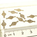 通し穴が2つあるひし形プレート 透かしパーツ ゴールド シル...