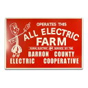 ALL ELECTRIC FARM 木製看板 プライウッド MDF アメリカン雑貨