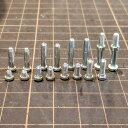 でんき堂スクェアオリジナル DSQ-ALBNW16(2.7,5,6,8,10,12,14,17mm各2本、ナットx2個、ワッシャーx2個) カートリッジ用ビスナットセット アルミ製