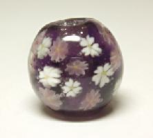 [CB004]とんぼ玉(No.0103)　桜(紫)　約20mm【トンボ玉】【和装小物／浴衣…...:aura:10000477