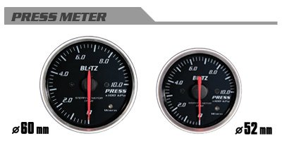 BLITZ RACING METER SD RED 油圧計/圧力計 52φ/60φ ブリッツ レーシングメーターSD 