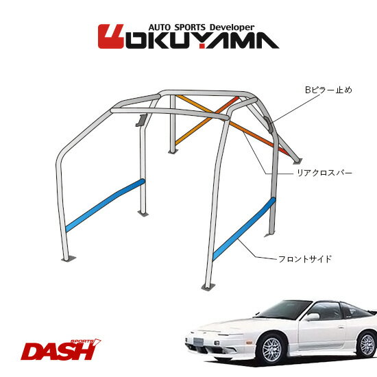 OKUYAMA オクヤマ DASH ロールバー スチール製 180SX RPS13/RS13 [10P/No.20/2名] ダッシュボード貫通タイプ ※個人宅への配送不可、送料注意