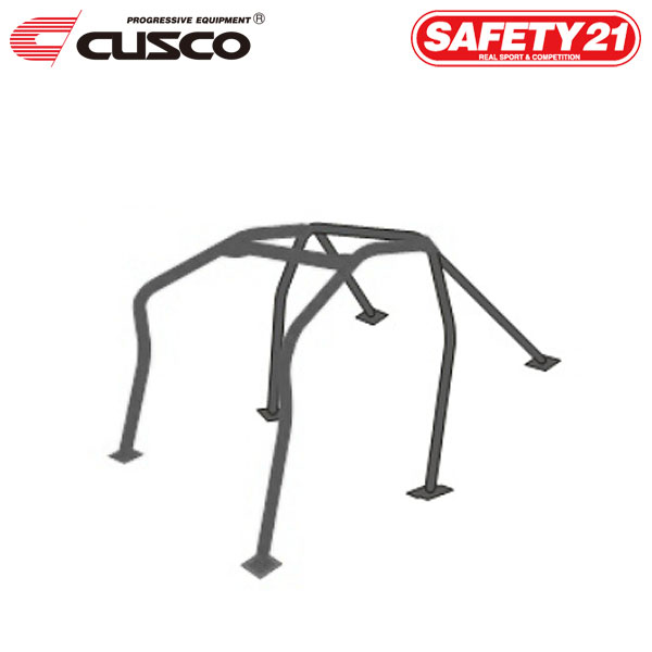 CUSCO クスコ ロールケージ SAFETY21 定員ルーフ 6点式 定員4/5名 貫通 スターレット EP91 1996年01月〜1999年07月 4E-FE/4E-FTE 1.3 FF 3ドア サンルーフ無 ※沖縄・離島は着払い ※個人宅発送不可、車屋宛のみ