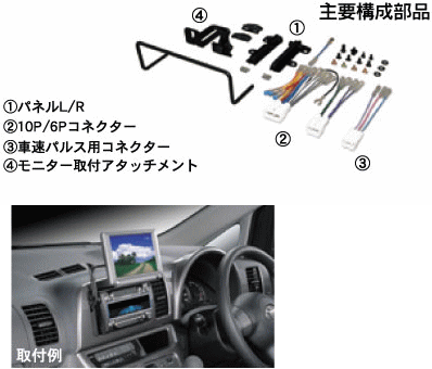カナック企画(Kanatechs）　　UA−Y201DV　モニター/AVフィッティング取付キット　トヨタ車200mm窓口用