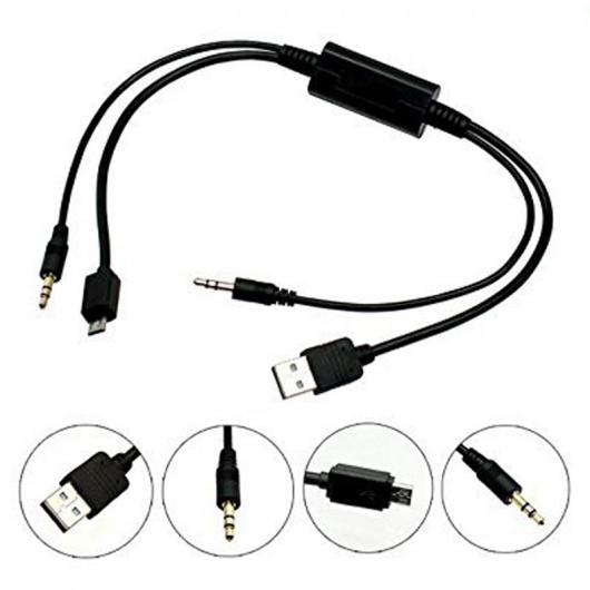 車用ケーブル USB 3.5mm オーディオ ジャック AUX アダプタ IDRIVEインタフェースリードコードへ3.5mm オーディオ ジャック マイクロ USB Android 電話 BMWミニ AL-AA-7111 AL Car cable