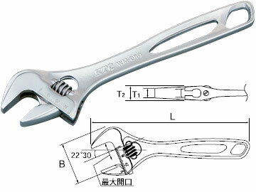 KTC 汎用工具 アジャスタブルレンチ類 モンキレンチ WM-150