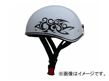 2輪 リード工業 ハーフヘルメット D’LOOSE D-356 JAN：4952652008131 ホワイトトライバル サイズ：フリー(57〜60cm未満)
