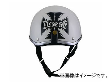 2輪 リード工業 ビンテージヘルメット D’LOOSE D-354 JAN：4952652006809 ホワイト×クロス サイズ：フリー