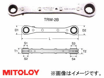 ミトロイ/MITOLOY 板ラチェットレンチ 19×21・22×24 TRW-4