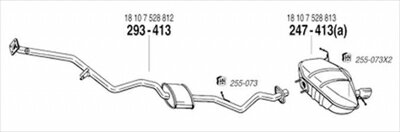 BMW E87 116i/118i 純正タイプ補修用マフラー センターマフラー