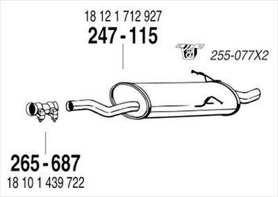 BMW E46 318i Sedan/Coupe 1.9L 前期 純正タイプ補修用マフラー スリーブ